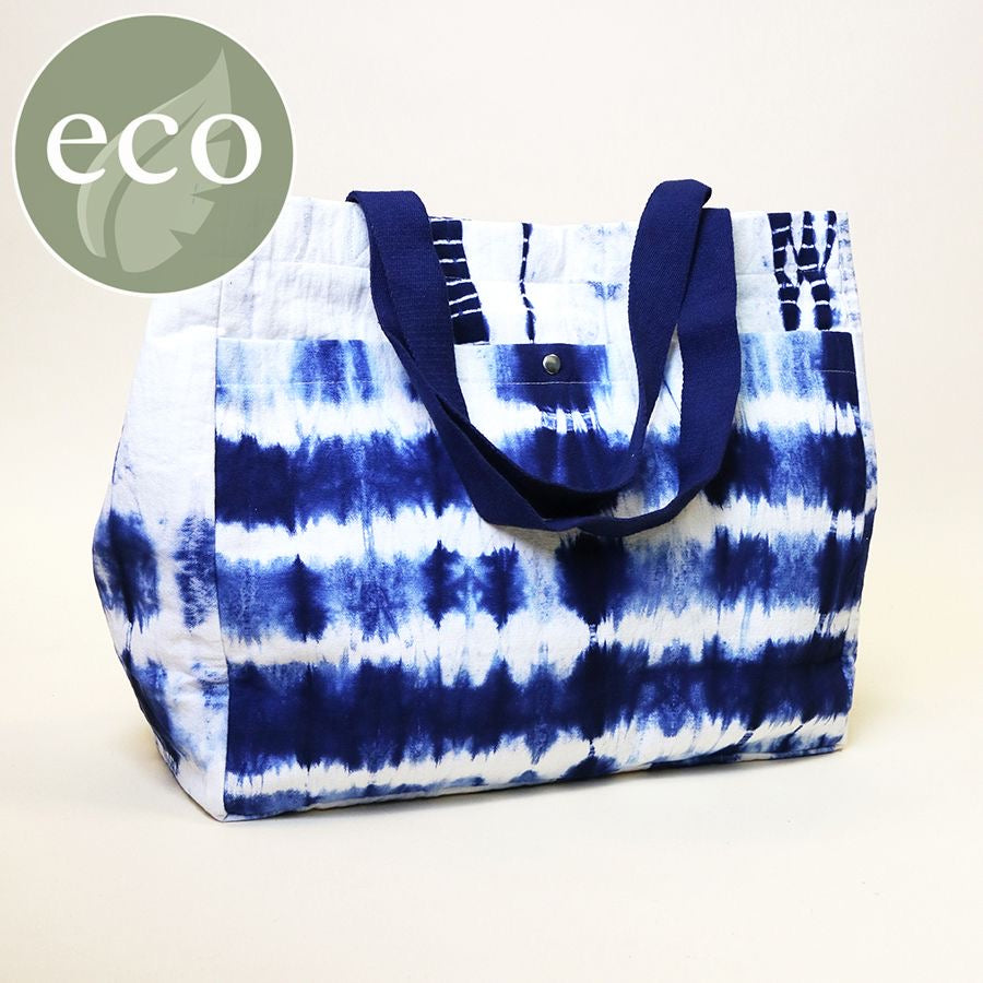 Indigo Tie Dye Beach Bag