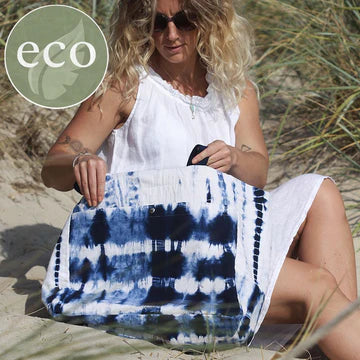 Indigo Tie Dye Beach Bag